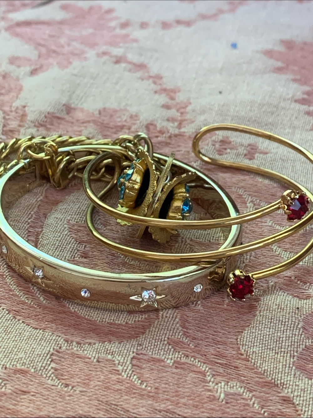 Gold-Tone Women's Bracelets Draper James plus vintage blue gem and red gem